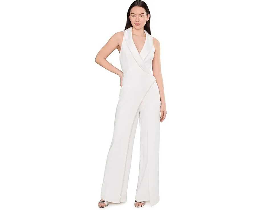 Комбинезон Pearl Crepe с жемчужным декором от Adrianna Papell