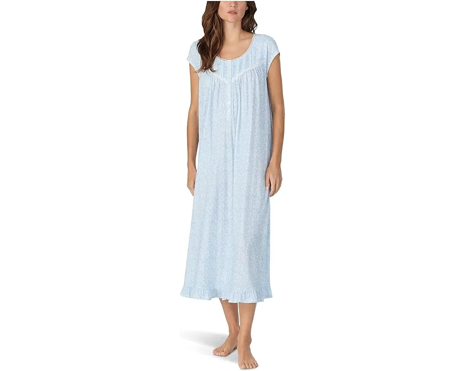 Длинное платье Eileen West из хлопкового трикотажа с короткими рукавами