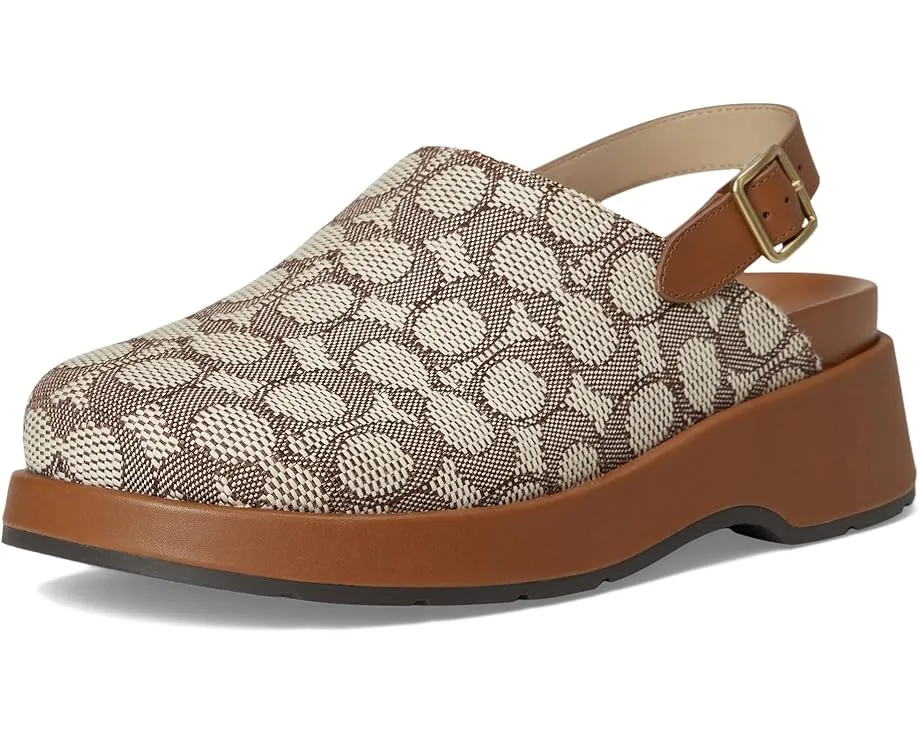 Сабо COACH Sculpted C на платформе с узором Jacquard и регулируемой пряжкой