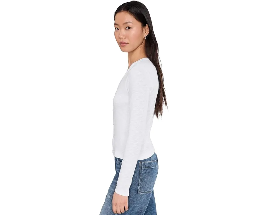 Lilla P Кардиган с V-вырезом на кнопках из рубчатого слаба укороченного кроя