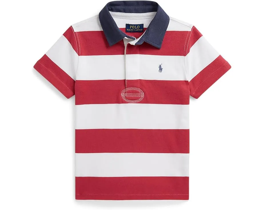 Рубашка-регби Polo Ralph Lauren из хлопкового джерси в полоску с коротким рукавом для малышей и детей младшего возраста