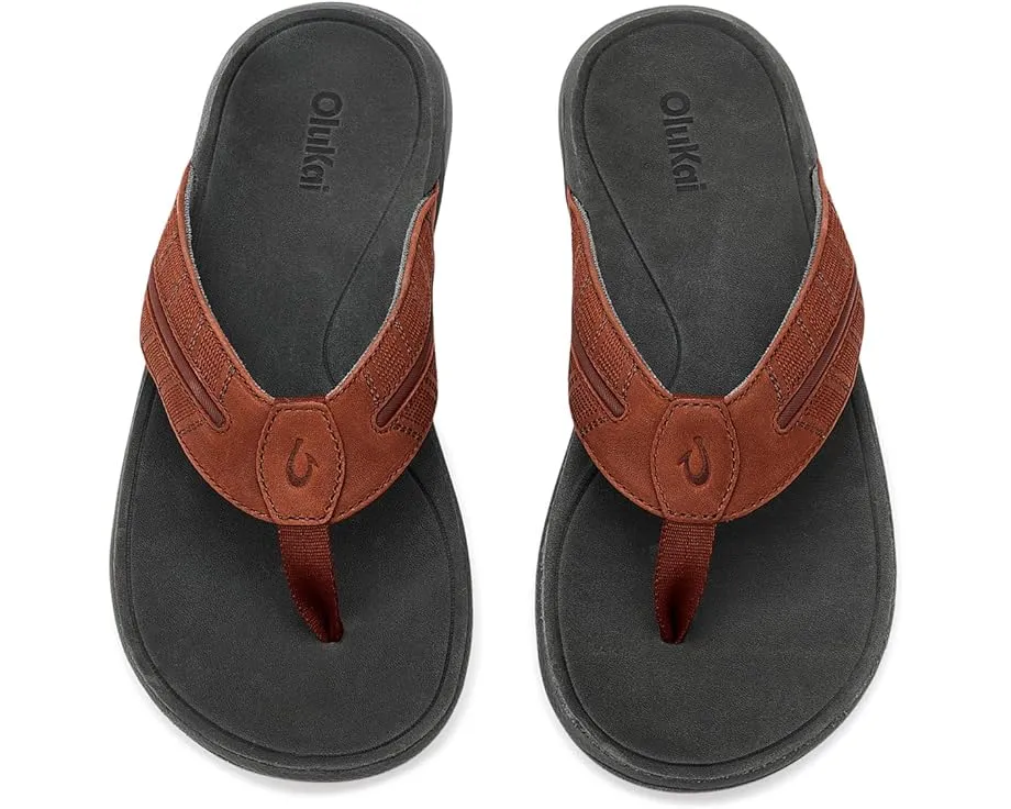 OluKai сандалии Tuahine Palm с водонепроницаемой кожей и вышивкой