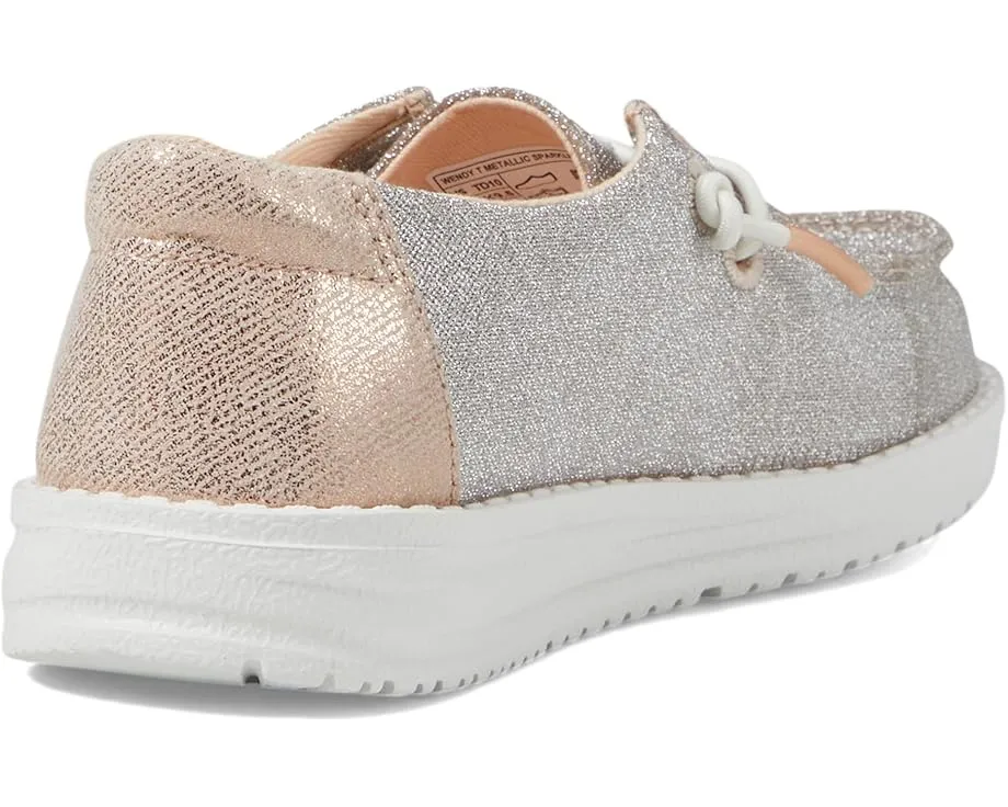 Обувь Hey Dude Kids Wendy Metallic Sparkle для малышей с круглым носком