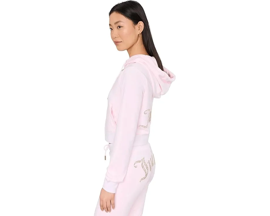 Худи Juicy Couture Luxe Velour с золотым брендингом на спине