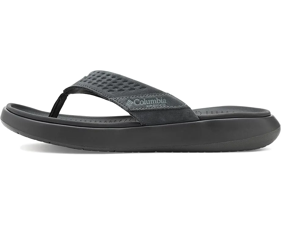 Шлепанцы Columbia Boatside Flip Lea PFG с ремешком из кожи и подошвой Omni-Grip