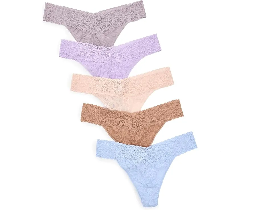 Набор 5 штук трусов стрингов Signature Lace Original Rise от Hanky Panky
