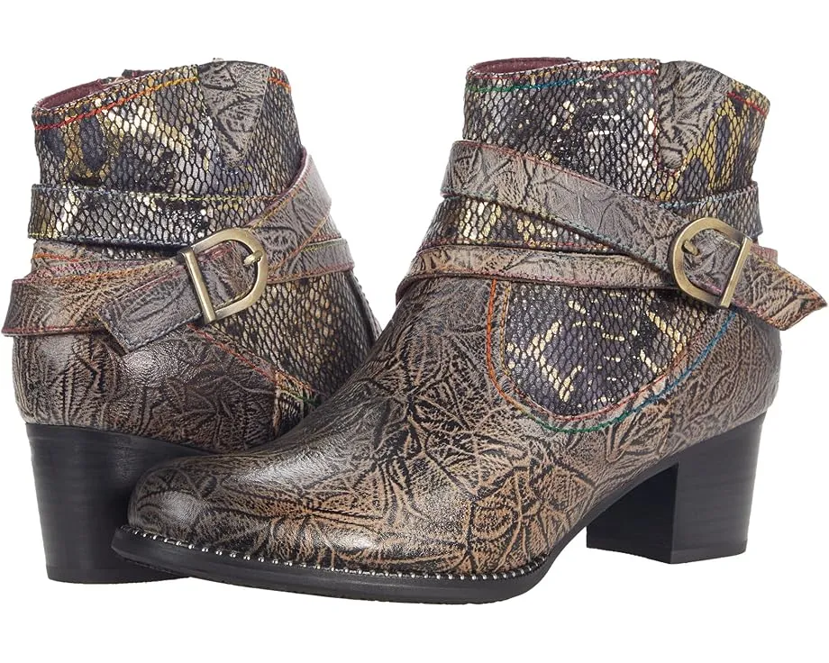 Ботильоны L'Artiste by Spring Step Zhamsha-Shine с ручной росписью и двойной пряжкой