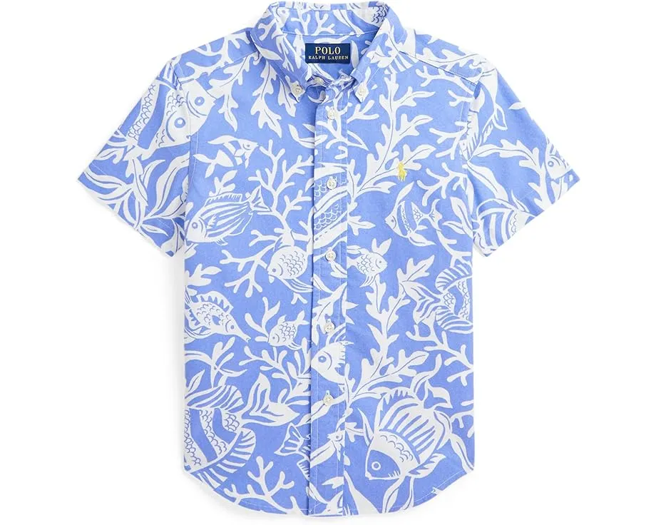 Детская рубашка Polo Ralph Lauren Kids с морским принтом из хлопка