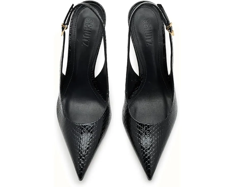 Туфли Schutz Paola на шпильке с крокодиловым принтом и острым носком