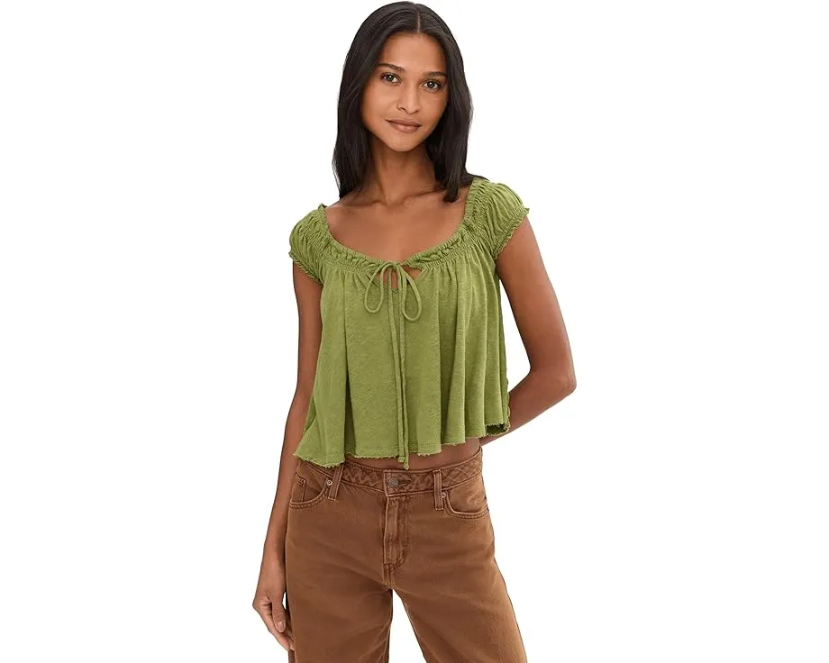 Струящийся топ Dahlia с завязкой из хлопка и льна Free People We The Free