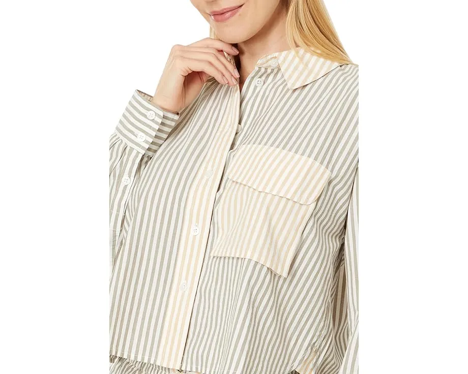 Короткая блуза Madewell Flap-Pocket Crop Button-Up в полоску из поплина