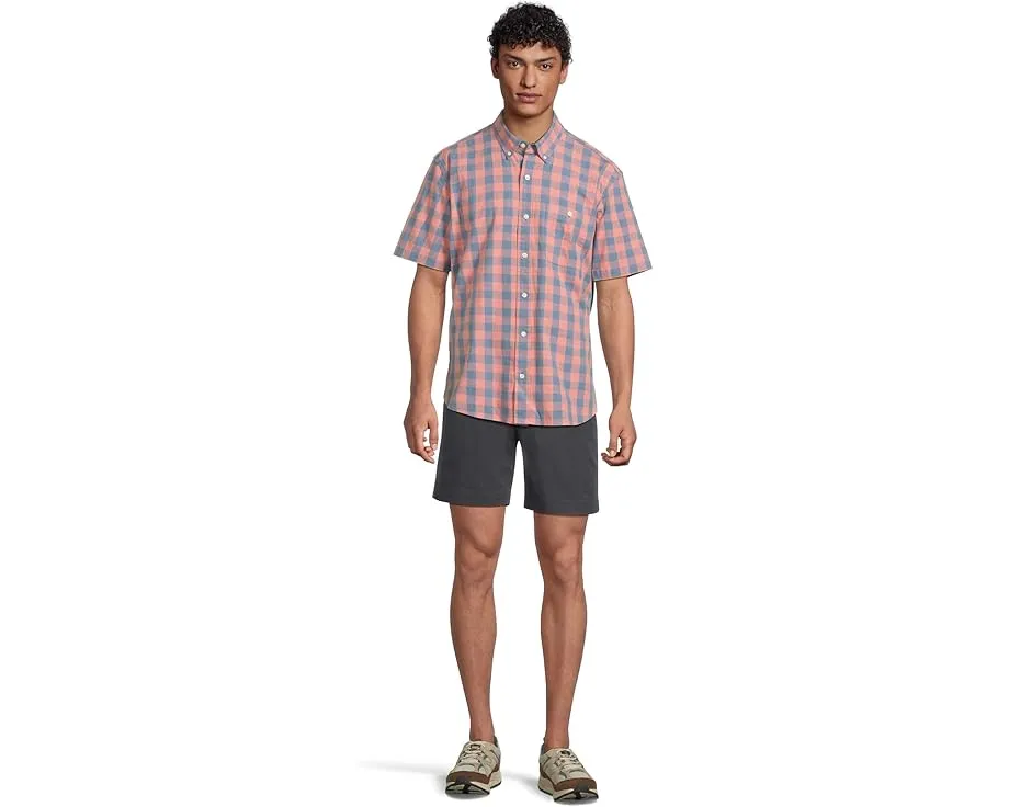 Рубашка L.L.Bean Comfort Stretch Chambray в клетку с коротким рукавом