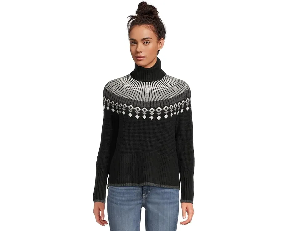 Свитер Supersoft с вафельной вязкой, высоким воротником и узором Fair Isle L.L.Bean