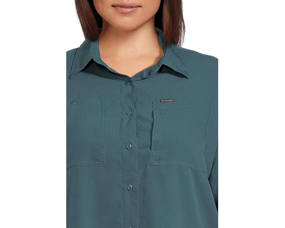 Рубашка Columbia Plus Size Silver Ridge Utility с длинным рукавом и UPF 50