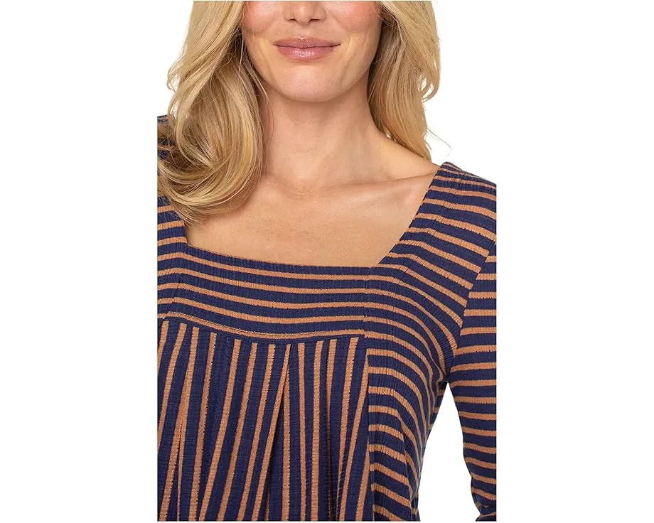 Топ Liverpool Los Angeles с квадратным вырезом и длинным рукавом в полоску