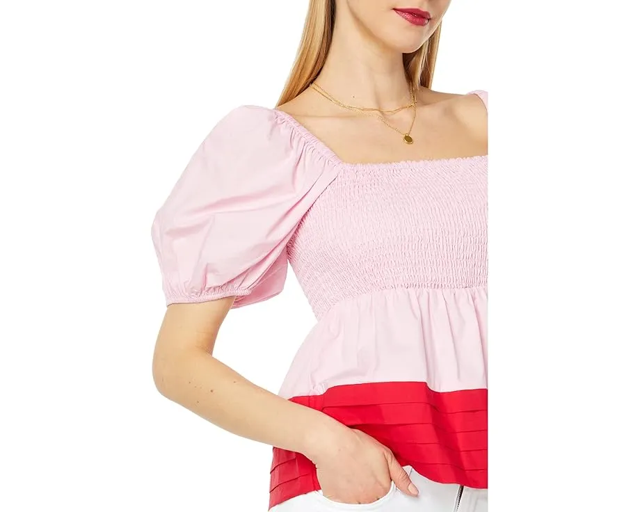 Топ English Factory Color-Block Smocked с присборенным лифом