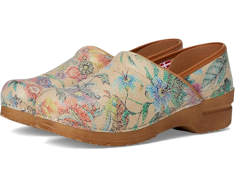 Веганские сабо Sanita Bio из переработанных материалов с цветочным принтом