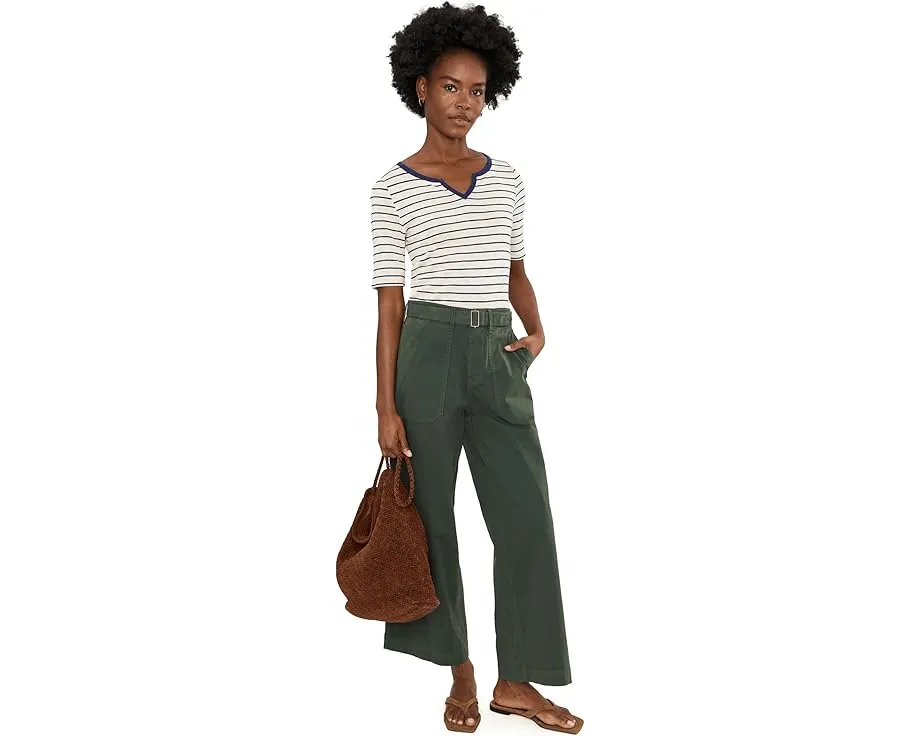 Футболка Nzt Elbow Sleeve Stripe Notch с вырезом NIC+ZOE