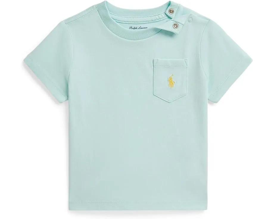 Детская хлопковая футболка с карманом Polo Ralph Lauren