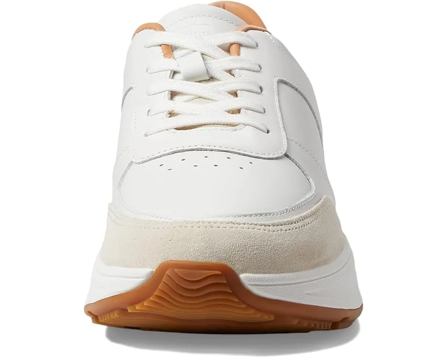 Кроссовки FitFlop F-Mode на платформе из кожи и замши с технологией Microwobbleboard