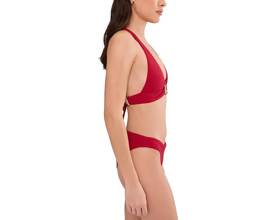 Топ BECCA Riviera Mira с текстурой жатки и золотыми пряжками