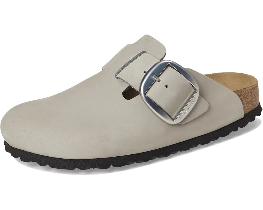 Клоги Birkenstock Boston Big Buckle из нубука с пробковой стелькой