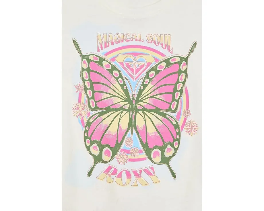 Roxy футболка Butterfly Groove для детей белая с бабочкой
