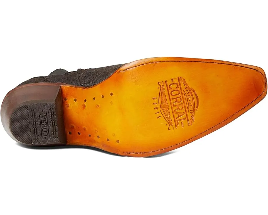 Corral Ботинки A4675 с бахромой и джинсовой вставкой на молнии