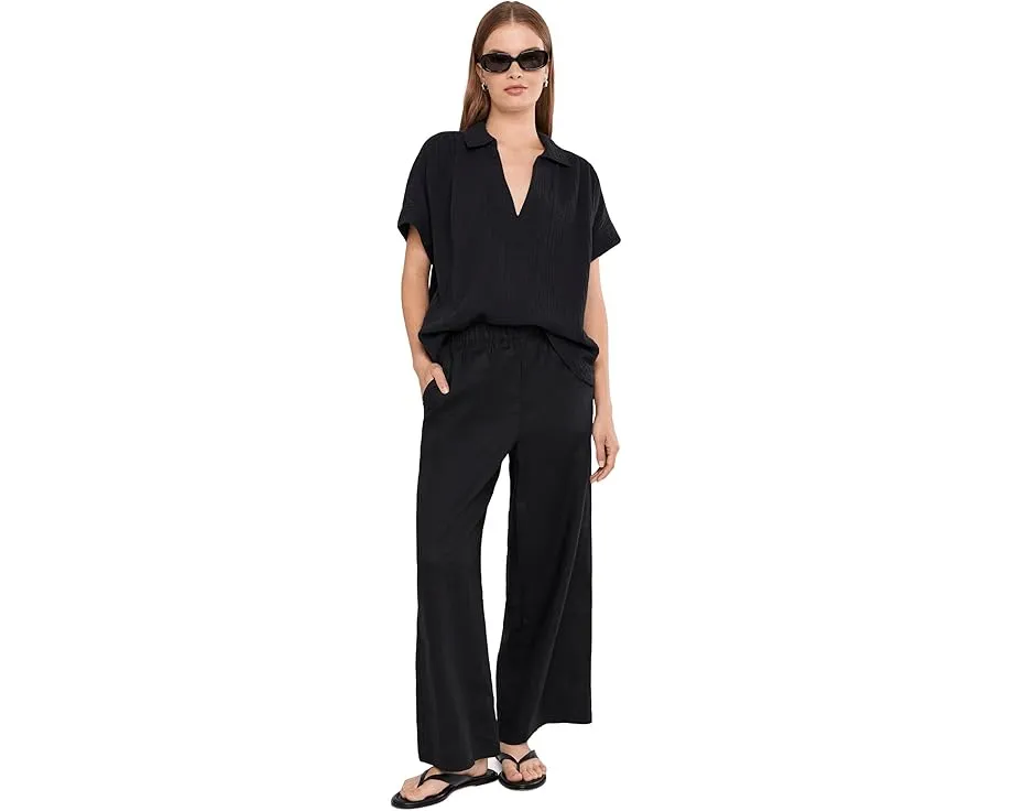 Топ Faherty Dune Cotton Gauze Zoe с воротником поло