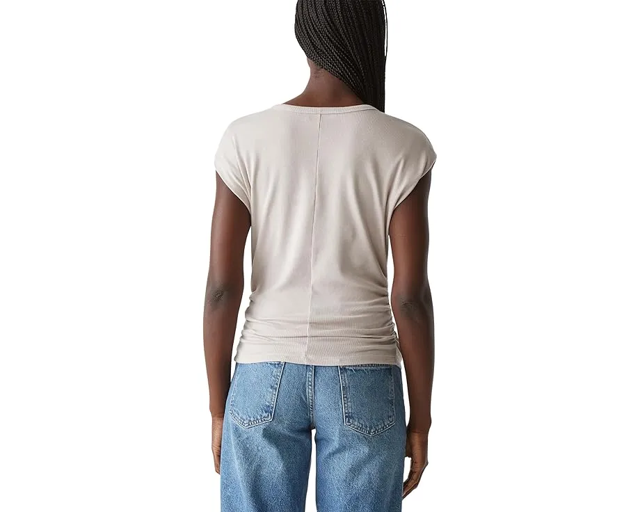 Топ Michael Stars Joni с круглым вырезом и присборенными боками из ультра-ребристой ткани