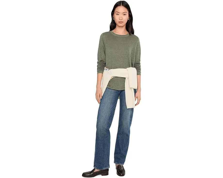 Eileen Fisher Футболка с длинным рукавом и круглым вырезом из органического льняного джерси