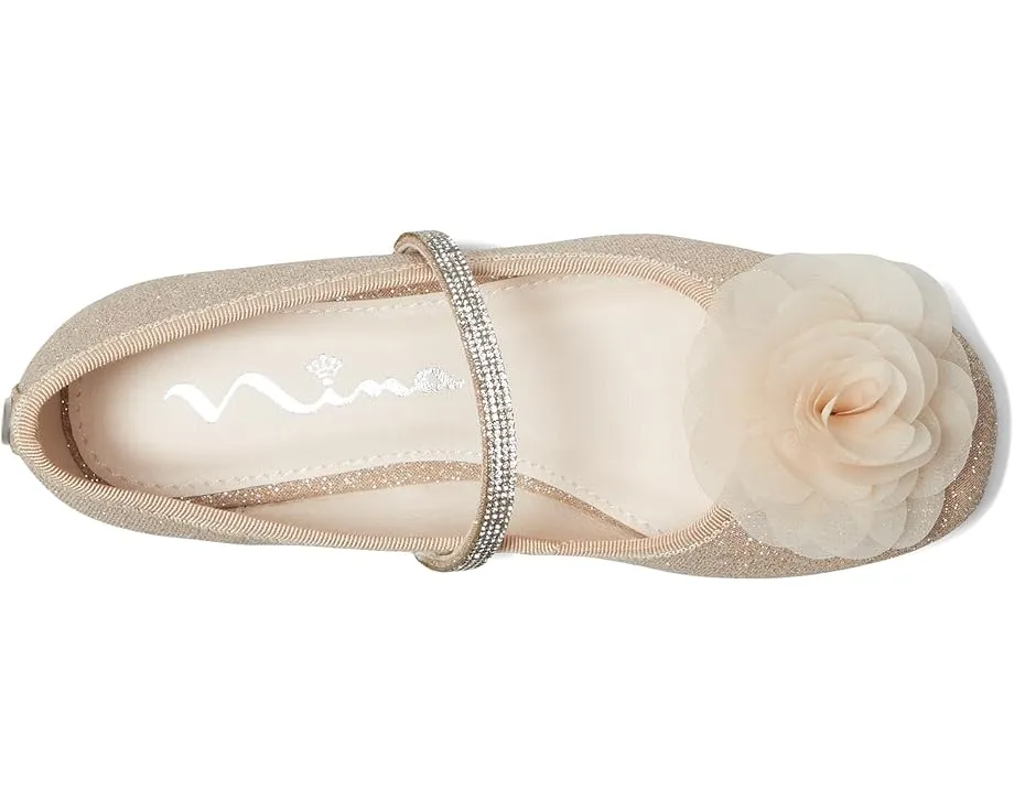 Детские балетки Jory с цветочным украшением и эластичной лямкой Nina Kids