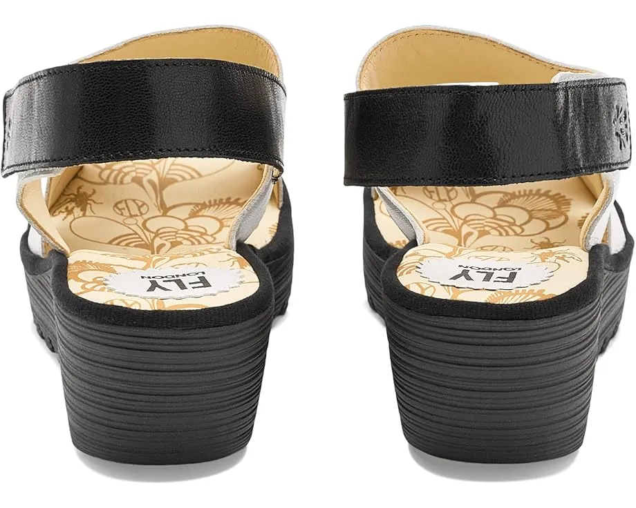 Сандалии FLY LONDON Yaad604fly на танкетке с ажурным дизайном и ремешком на липучке