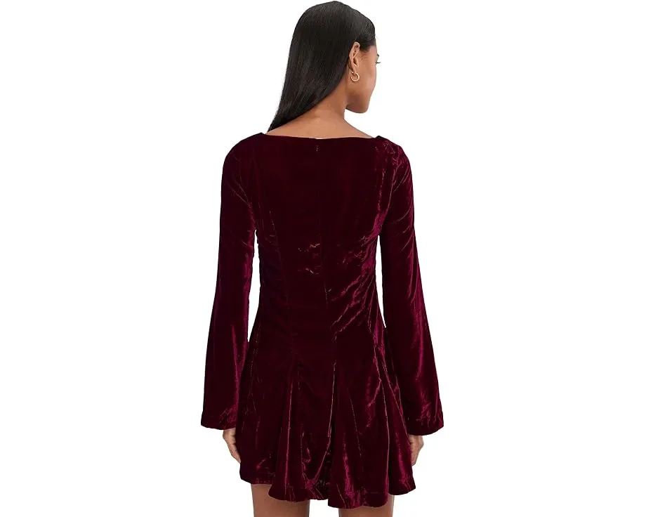 Мини-платье Free People Linney Velvet Mini из бархата с V-образным вырезом
