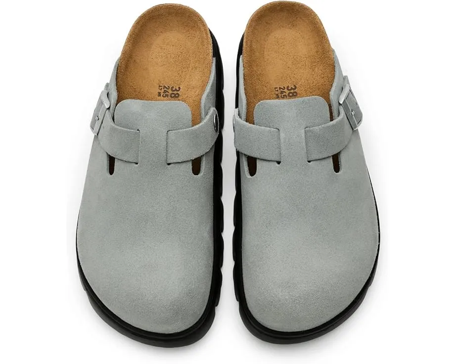 Биркенштоки Boston Chunky Sandal на платформе из замши с массивной подошвой EVA