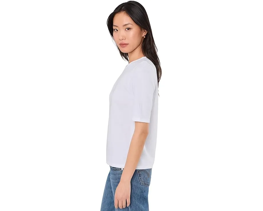 Топ Eileen Fisher с рукавом три четверти и круглым вырезом из стрейч-джерси