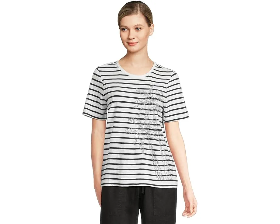 Футболка Tommy Bahama Indigo Palms Stripe из органического хлопка с принтом