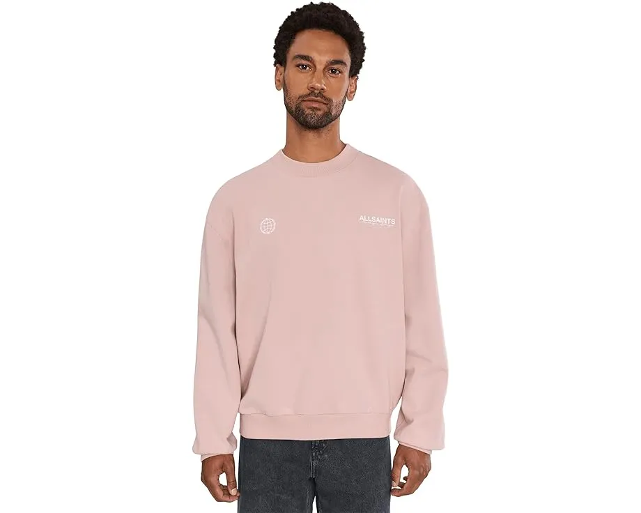 Свитшот AllSaints Emblem Crew с принтом из органического хлопка
