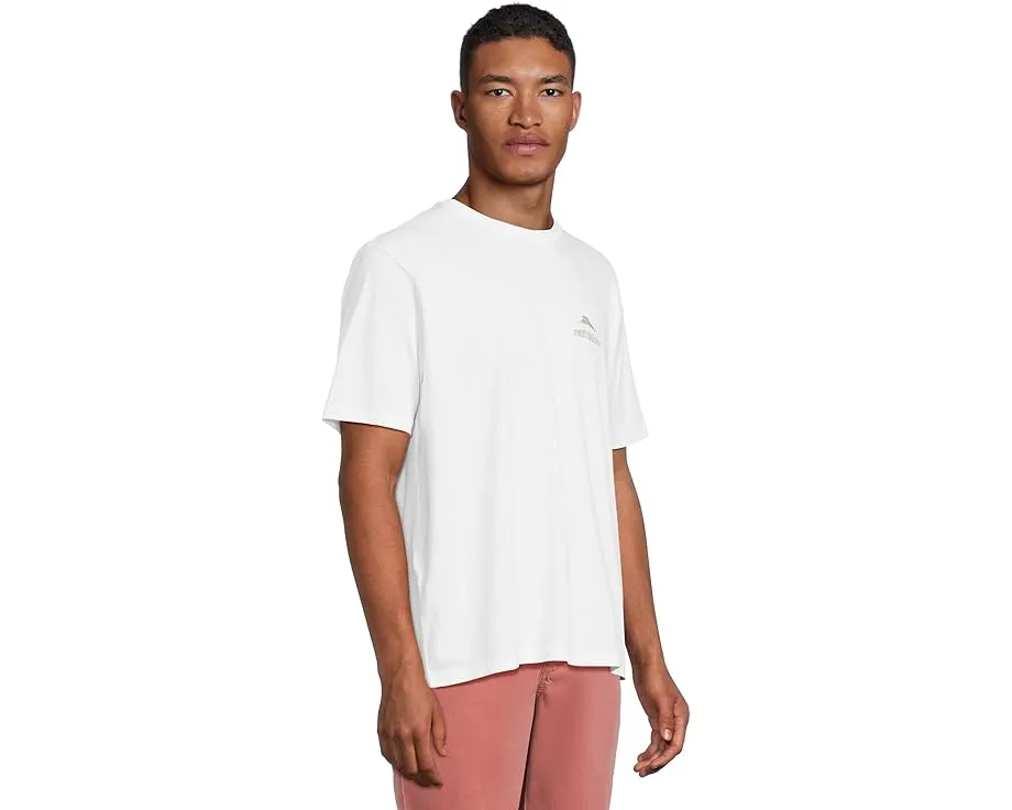 Хлопковая футболка Tommy Bahama Seven Day Pourcast с принтом и ребристым воротником