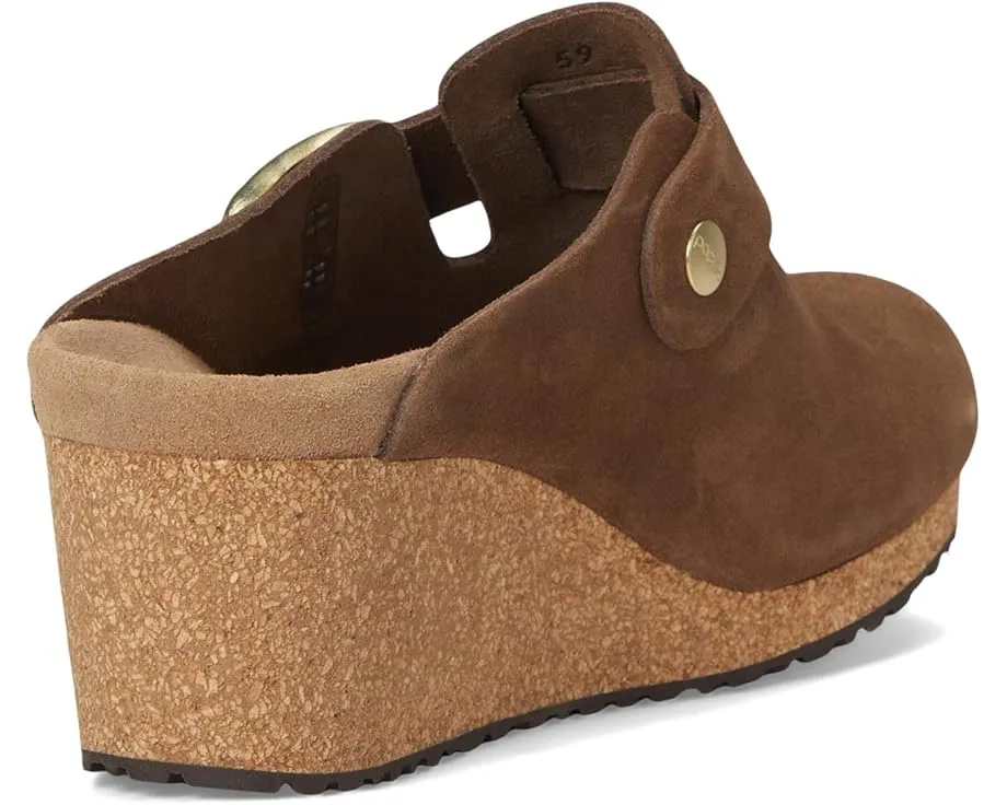 Birkenstock Клог на танкетке Fanny из замши с пробковой стелькой