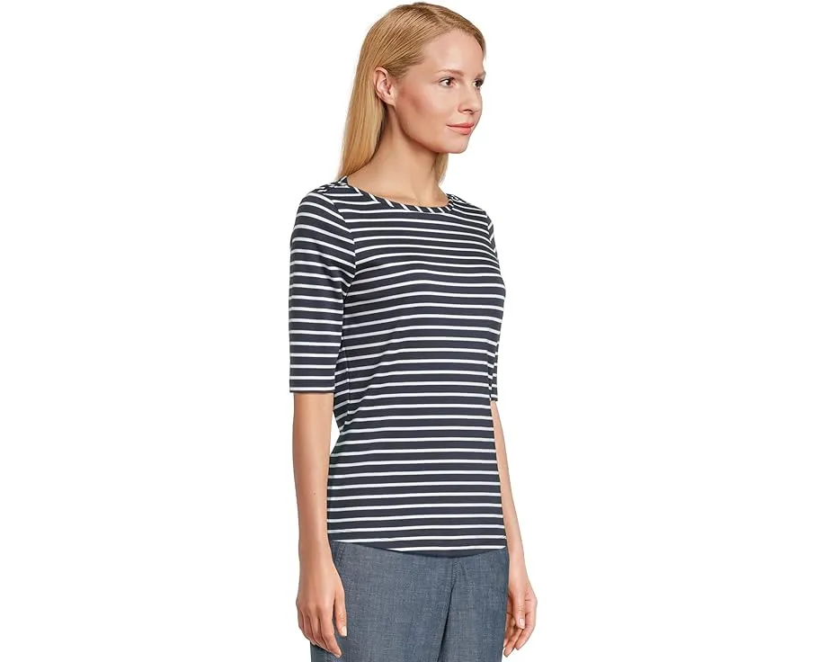 Футболка L.L.Bean Pima Cotton с лодочкой и рукавом три четверти