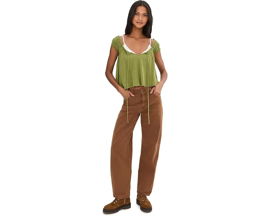 Струящийся топ Dahlia с завязкой из хлопка и льна Free People We The Free