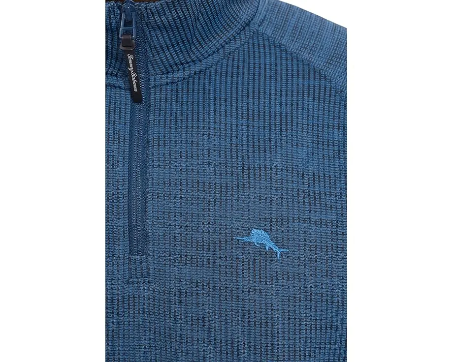 Толстовка Tommy Bahama Palm Pro Half Zip с вафельной тканью и защитой от ультрафиолета