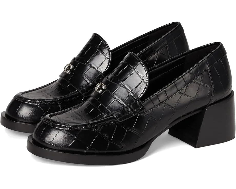 Лоферы COACH Natalie из тисненой кожи крокодила, черные