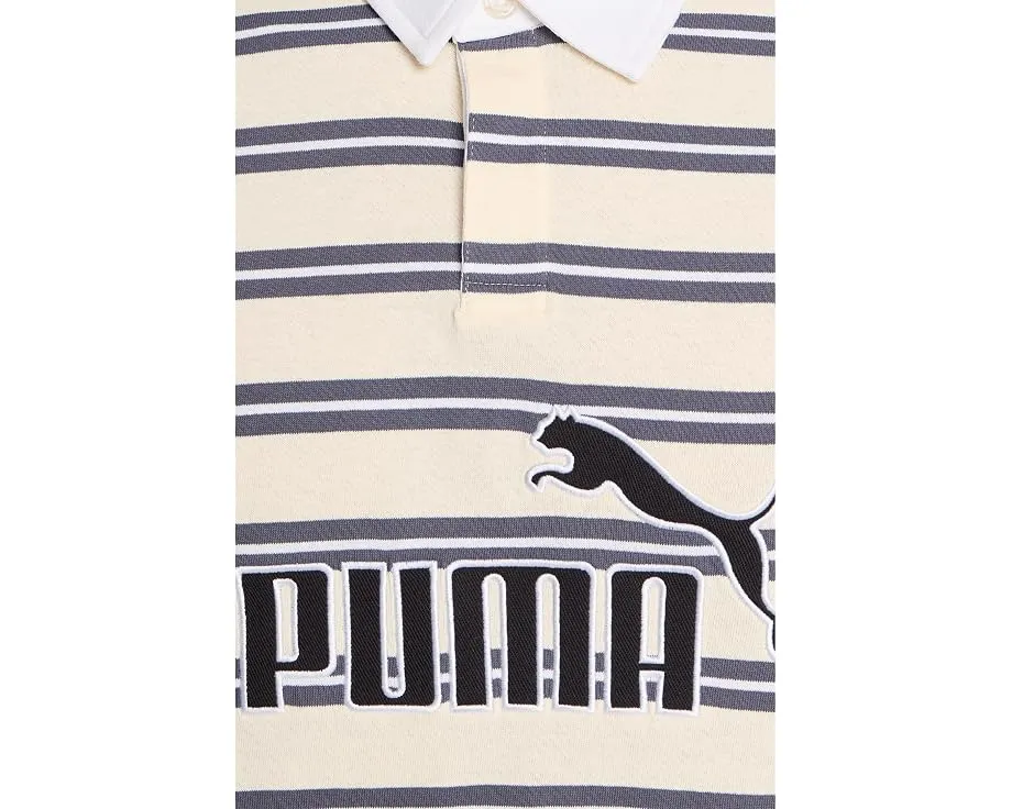 Поло Puma Essentials Elevated No.1 Relaxed Striped Rugby Polo с расслабленным кроем и полосатым принтом