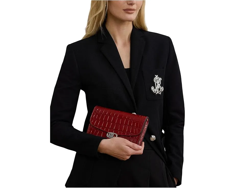 Сумка-кроссбоди Lauren Ralph Lauren Medium Adair с тиснением под крокодила и цепным ремнем