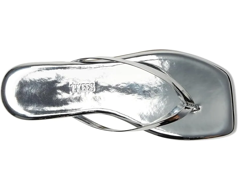 Блестящие босоножки TKEES с открытым квадратным носком