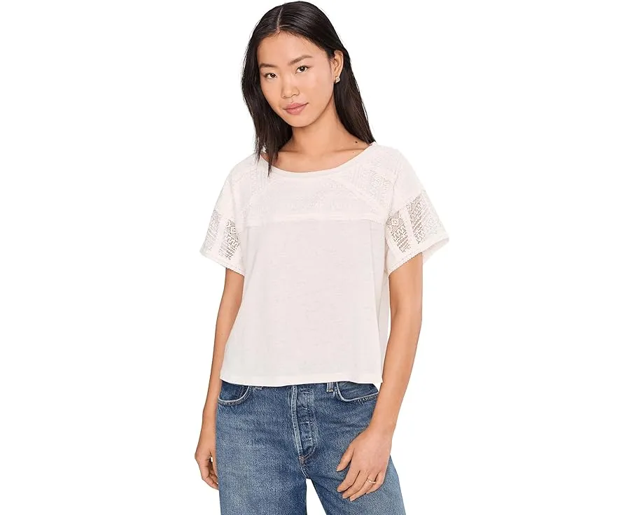 Топ Liverpool Los Angeles с коротким рукавом долман и лодочкой с кружевом