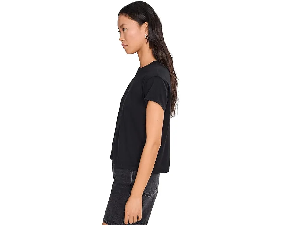 Кроп-футболка Michael Stars Grayson Cropped Crew Neck из хлопка Supima с прямым подолом