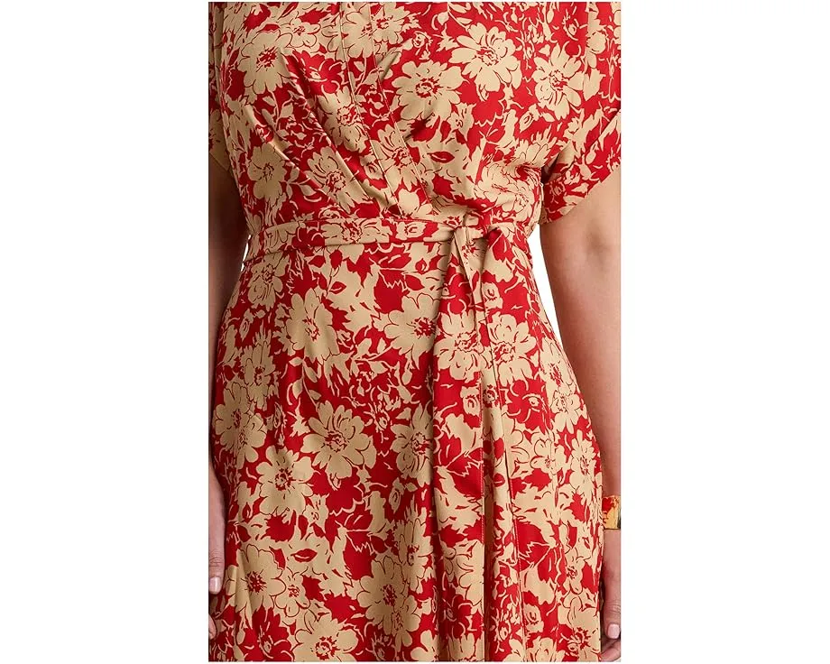 Платье Lauren Ralph Lauren с цветочным принтом на креповой ткани и поясом